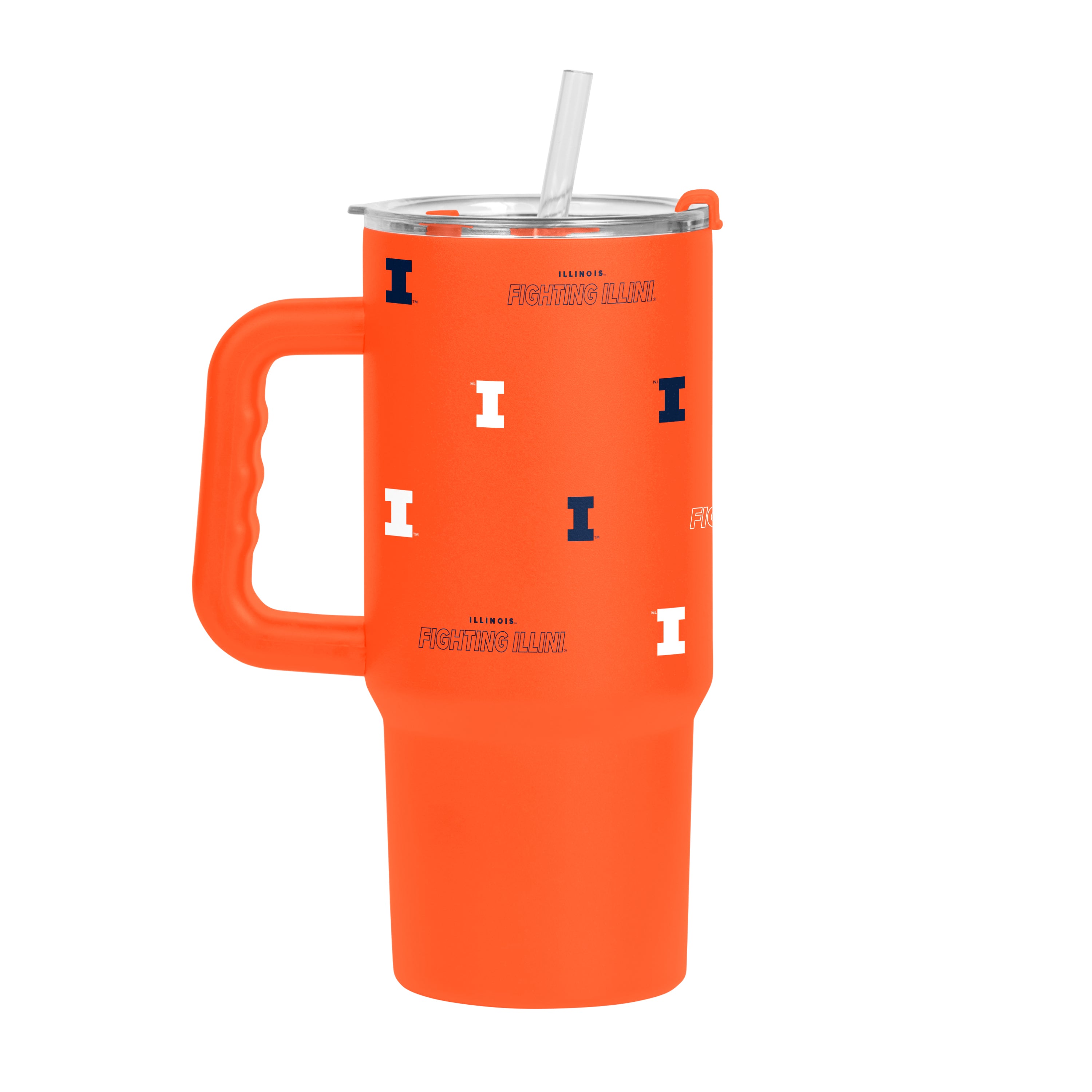 Illinois Tumbler Orange 24oz Repeat Pattern