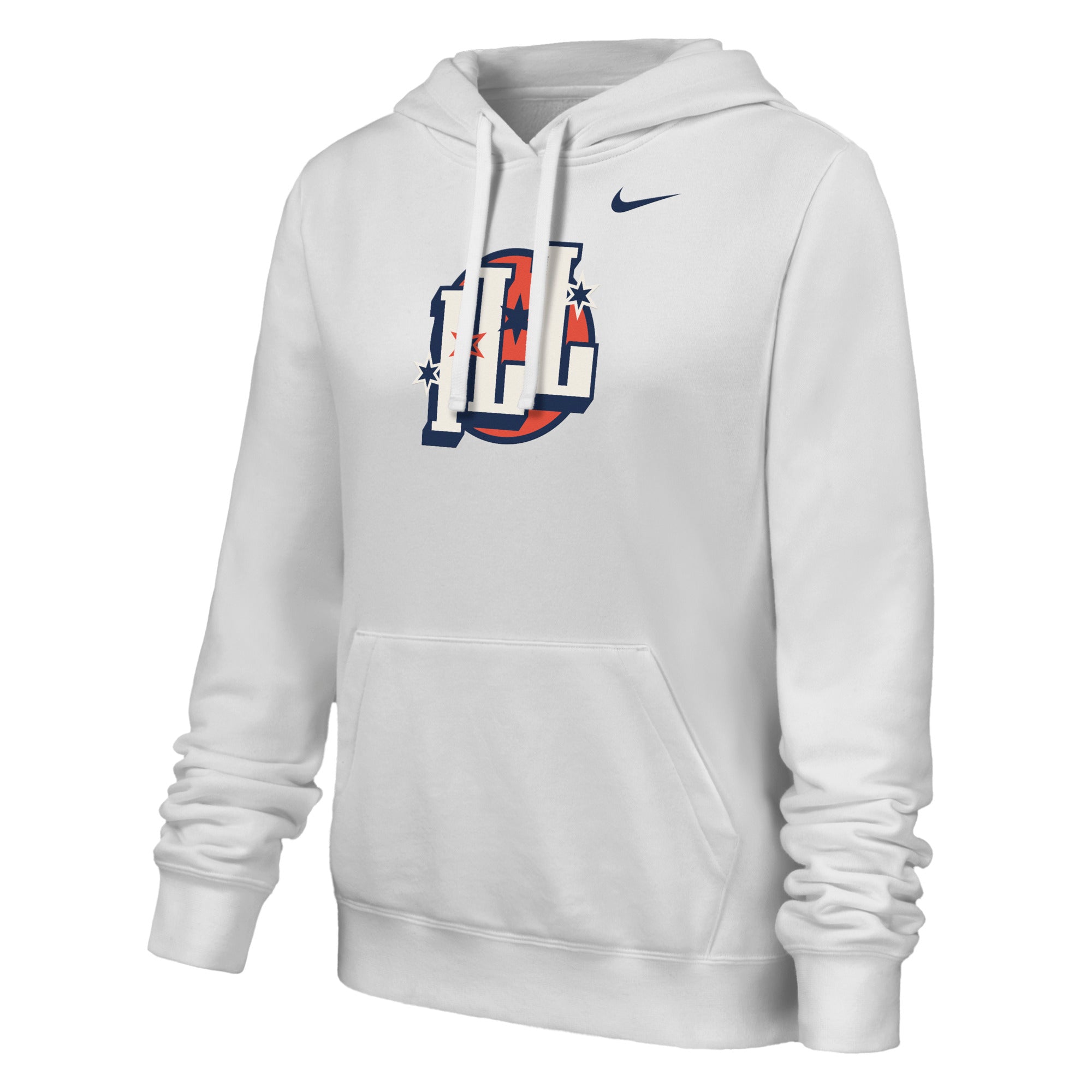 Illinois Hoodie White Nike Chicago to Champaign ILL Stars