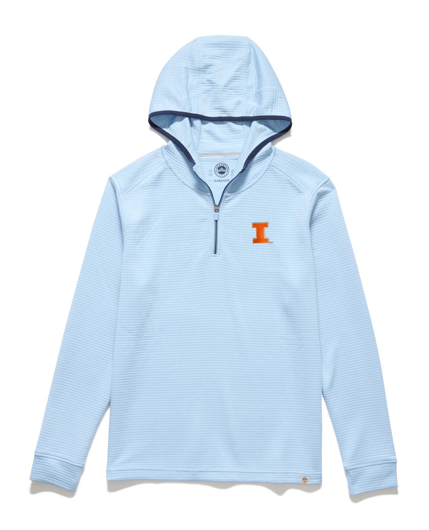 Illinois Flag & Anthem Performance Waffle Quarter Zip Hoodie