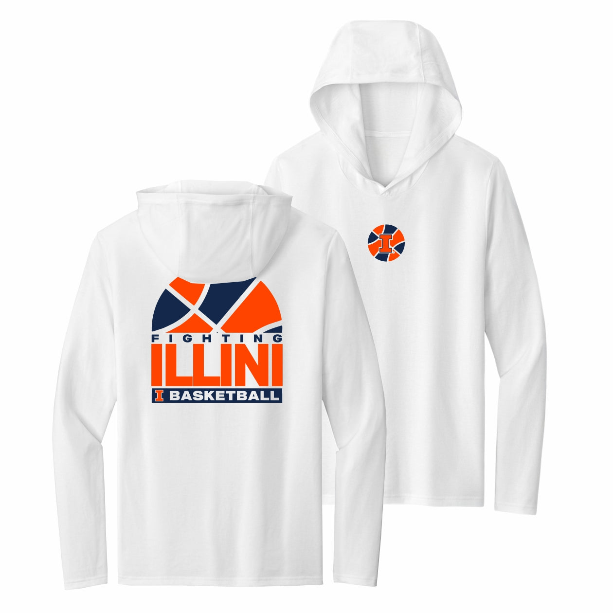 Illinois Basketball Hooded T-Shirt White Logo