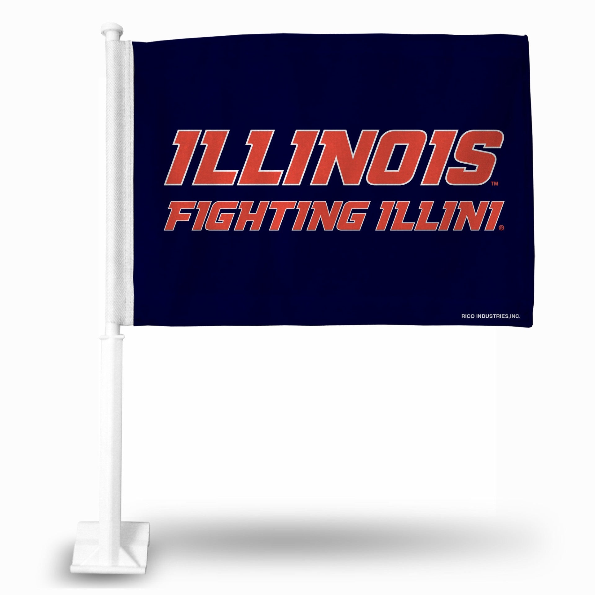 Illinois Fighting Illini Navy Car Flag