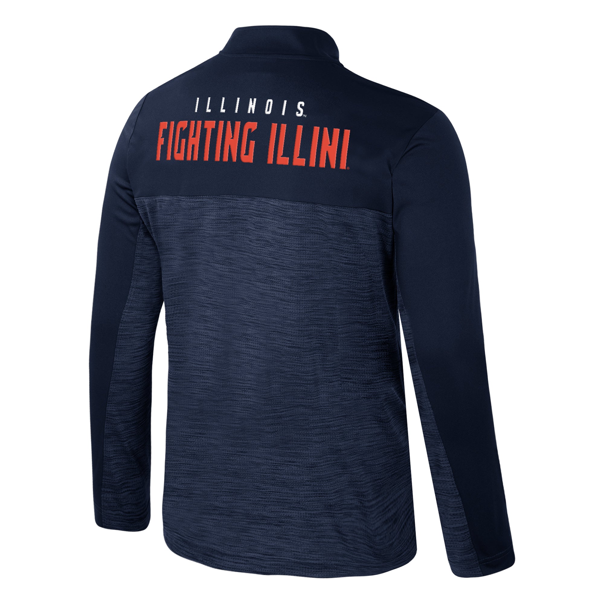 Illinois Quarter-Zip Men's Navy/Orange Heather Block I