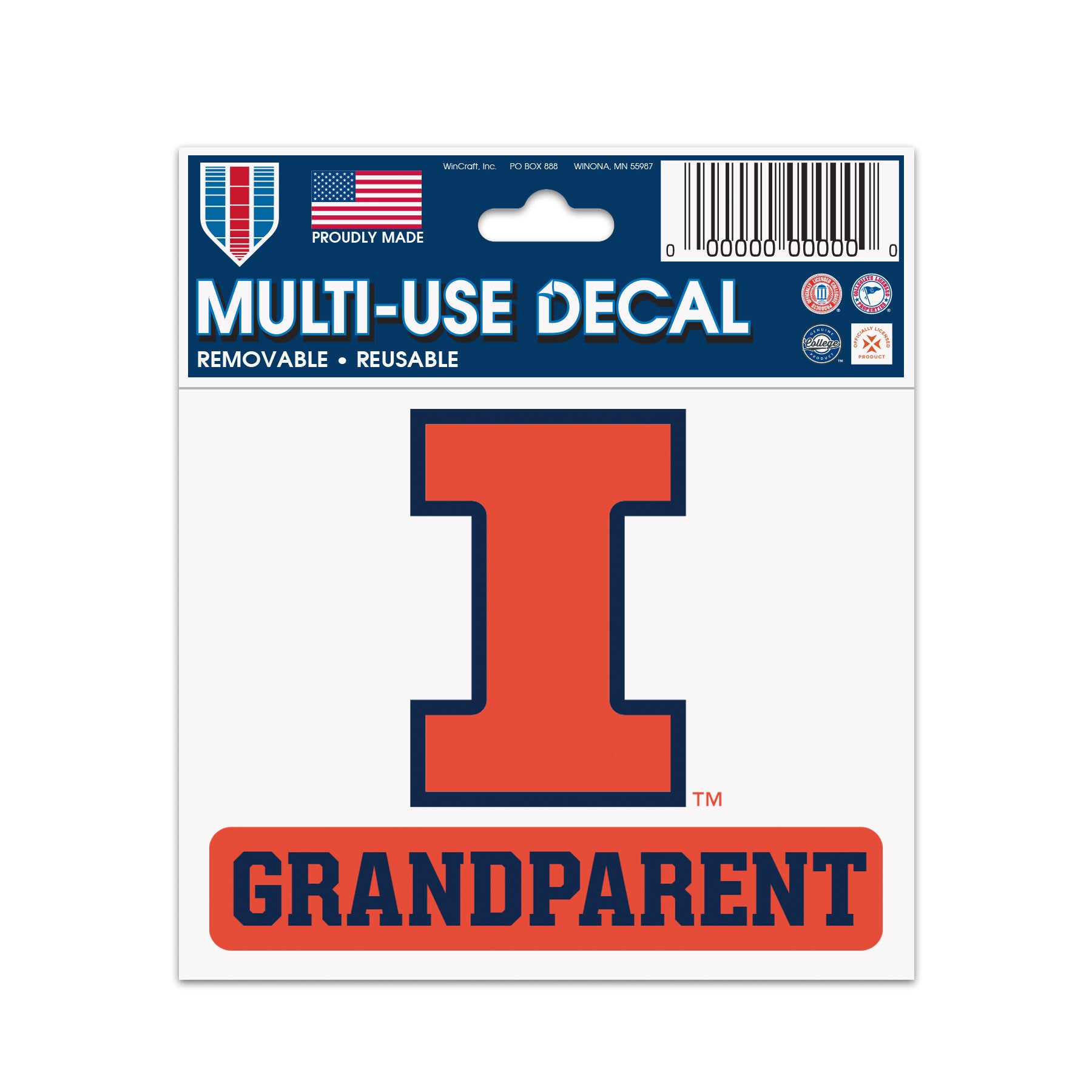 Illinois Fighting Illini Grandparent Decal