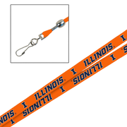 Fighting Illini Orange Block I & Wordmark Thin Lanyard