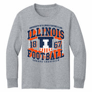 Illinois Fighting Illini Youth Football Field Long Sleeve Tee