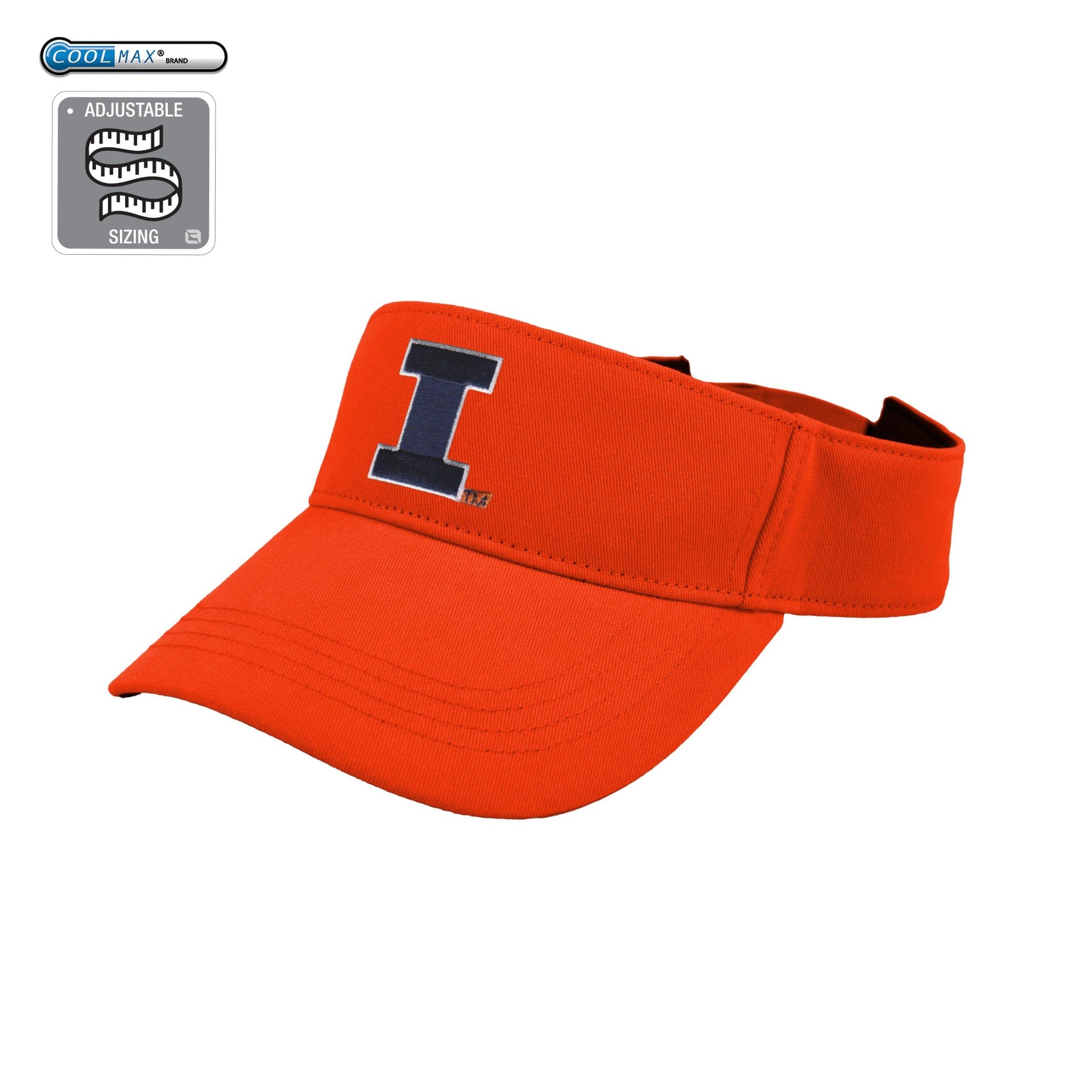 Illinois Fighting Illini Coolmax Adjustable Visor – Orange