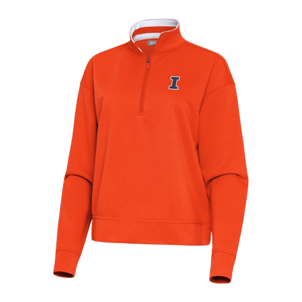 Fighting Illini Women's Antigua Block I Orange Quarter Zip