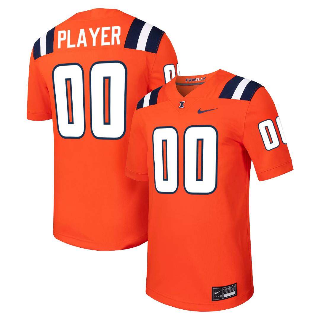 Illinois Fighting Illini Nike NIL Football Jersey Orange