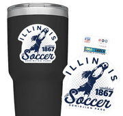 Fighting Illini Catch Of The Game Navy & White Soccer Decal