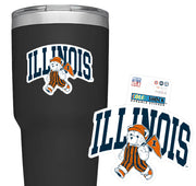 Fighting Illini Game Bib Pennant Bear Decal