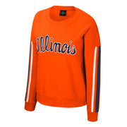 Illinois Women's Script Applique Piped Fleece Crew