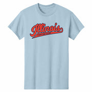 Illinois T-Shirt Light Blue Script