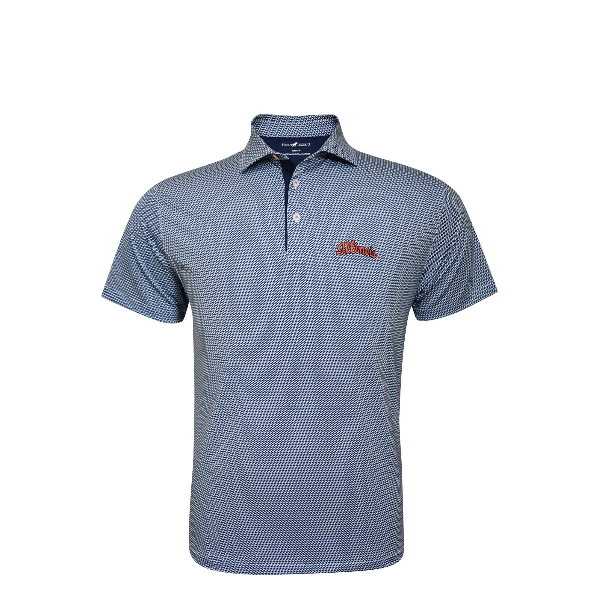 Illinois Polo Men's Horn Legend Patterned Navy