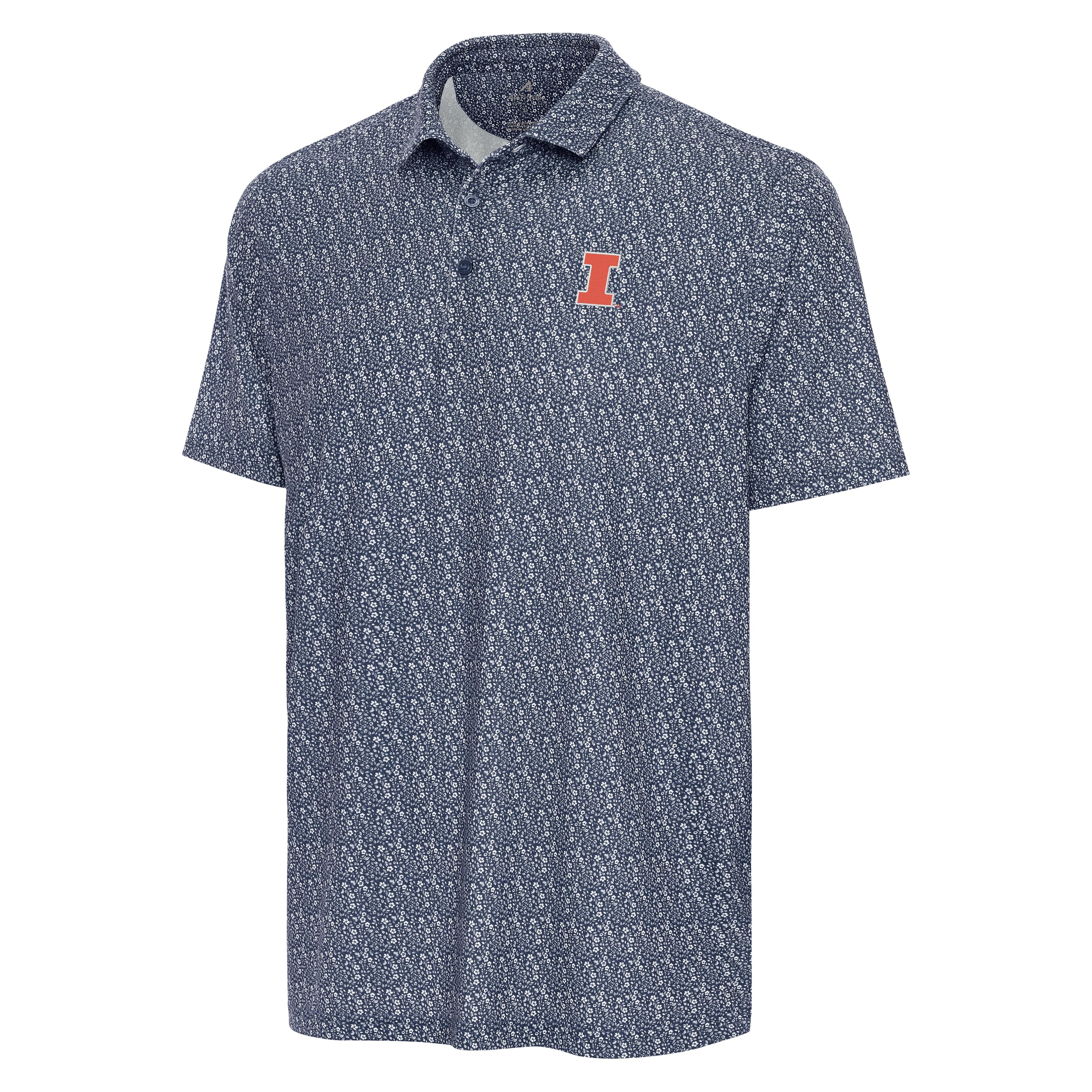 Illinois Polo Men's Antigua Navy/White Floral Block I