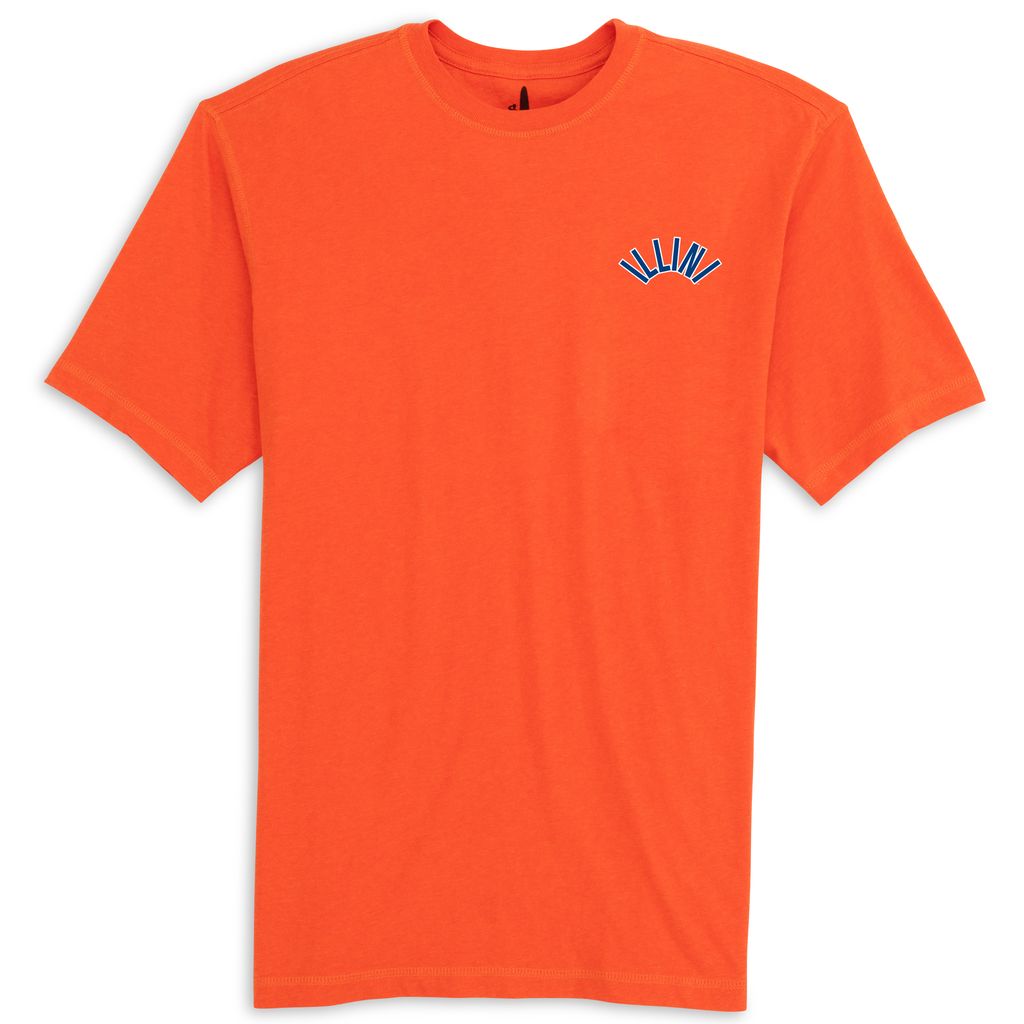 Illinois Fighting Illini Johnnie-O Orange Spencer T-Shirt – Vintage Illini Arch Logo