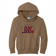 Illinois Kids Hoodie Brown Script Fighting Illini
