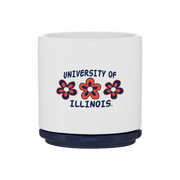 Fighting Illini Navy Floral Ceramic Planter