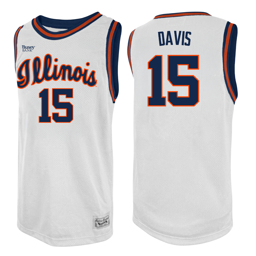 Illinois Fighting Illini Men's Retro Brand Basketball Jersey Jake Davis #15