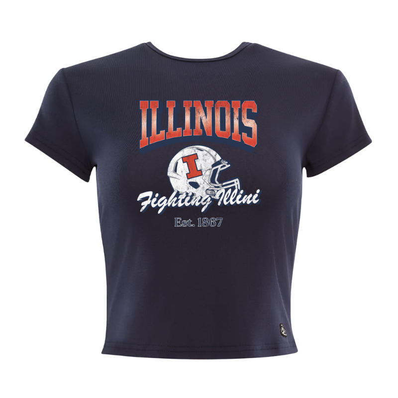Illinois Fighting Illini Women's Vintage Helmet Baby Tee