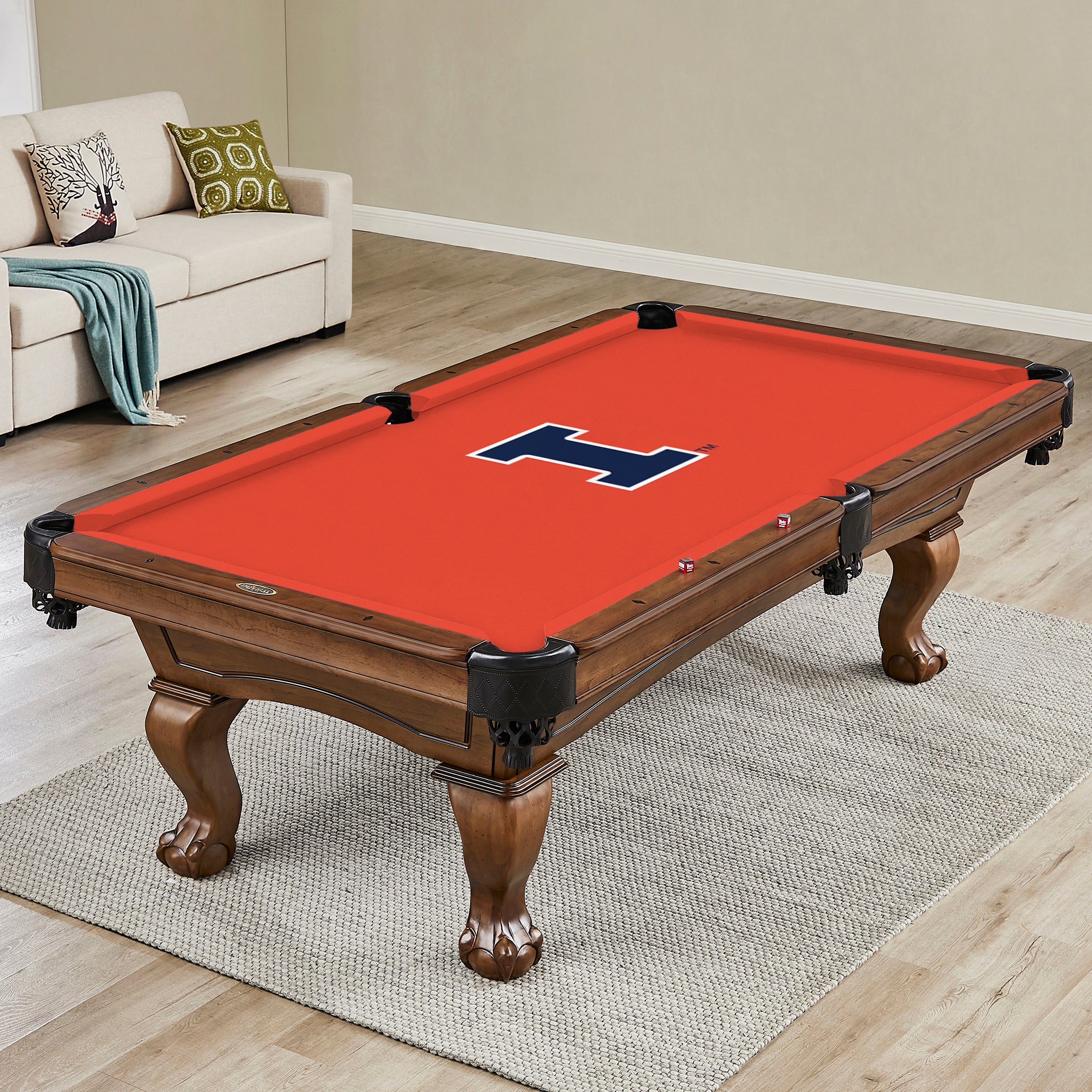 University of Illinois 8' Pool Table Cloth