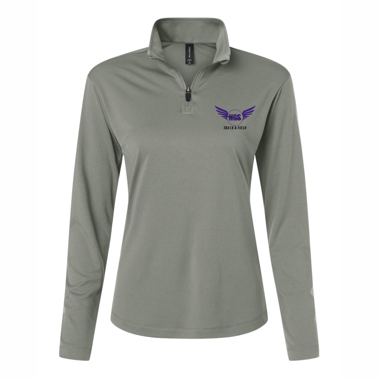 NGS Track and Field Ladies Quarter-Zip Greystone