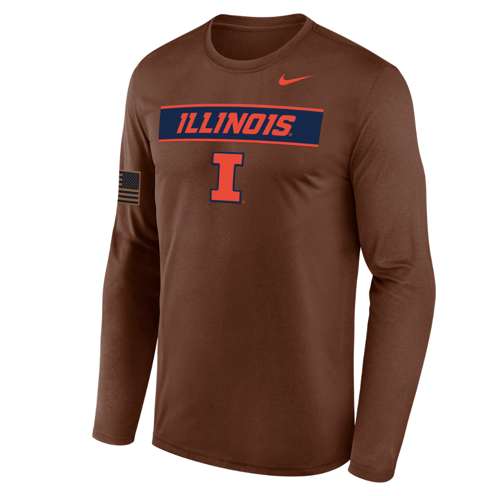 Illinois Fighting Illini Men's Nike Military Long Sleeve Legend Tee