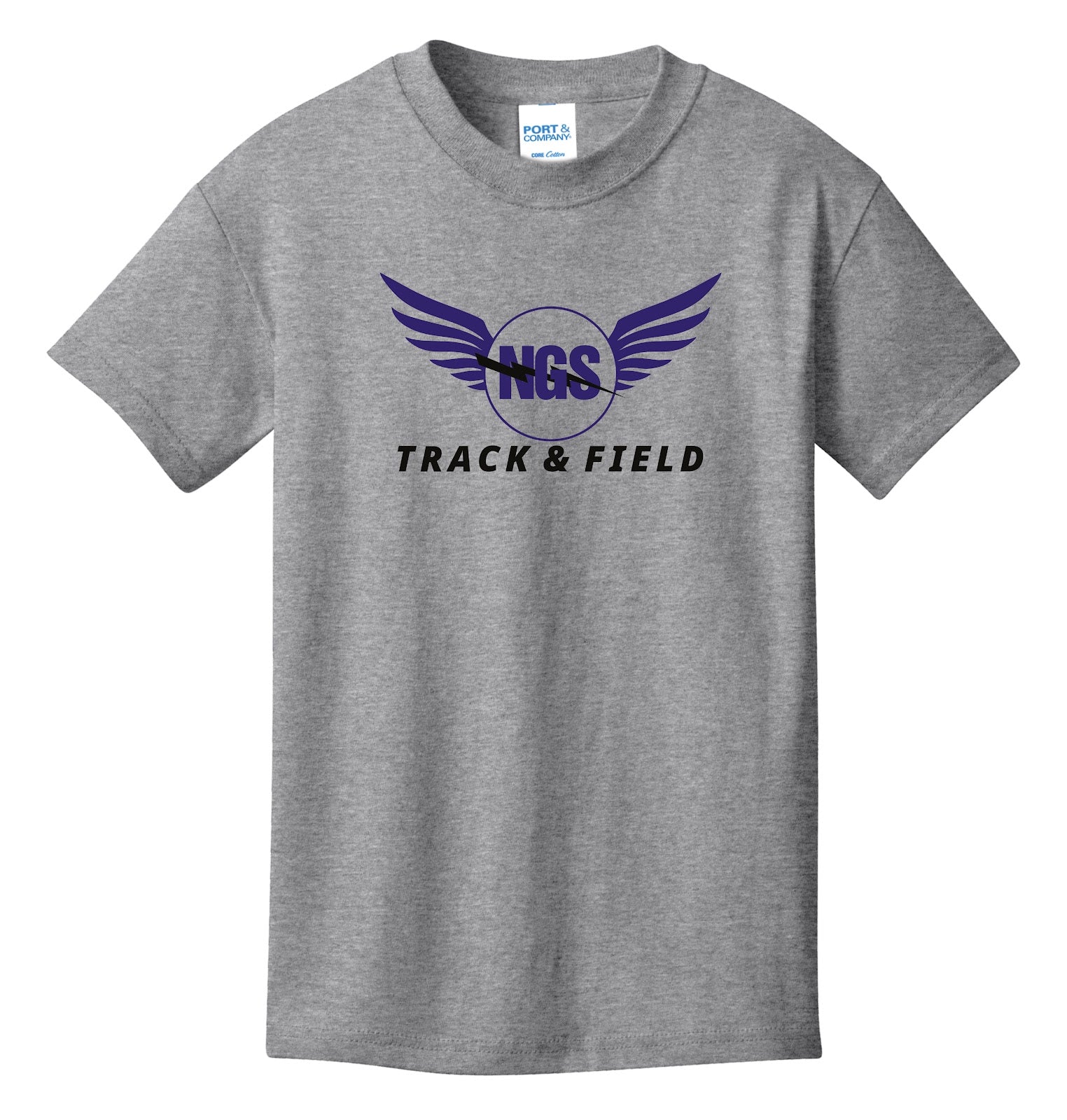 NGS Track and Field Logo Heather Tee Youth