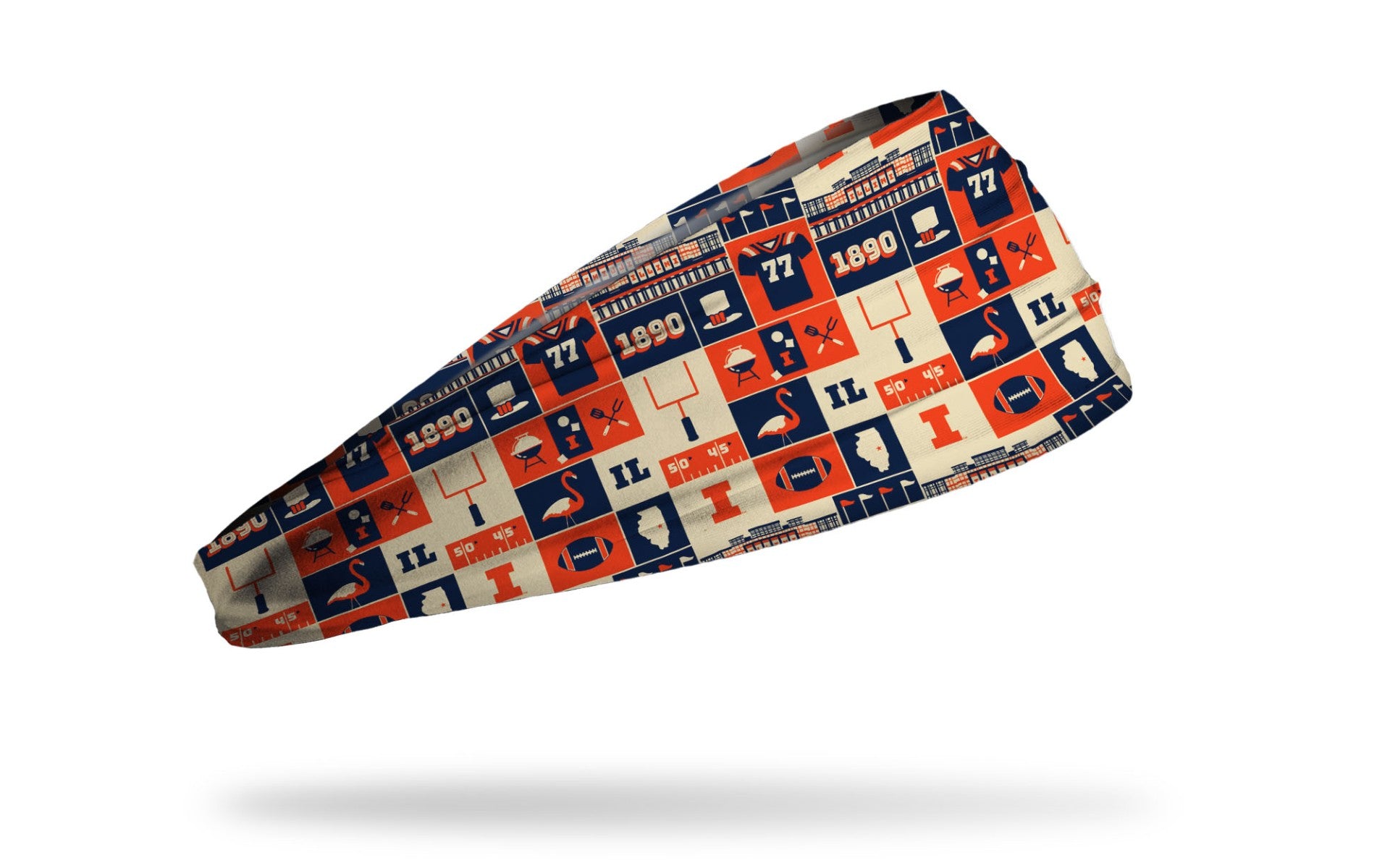 Illinois Headband Tailgate Colorblock Logo