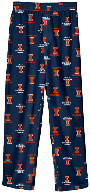 Fighting Illini Youth Navy Multi Logo Pajama Pants