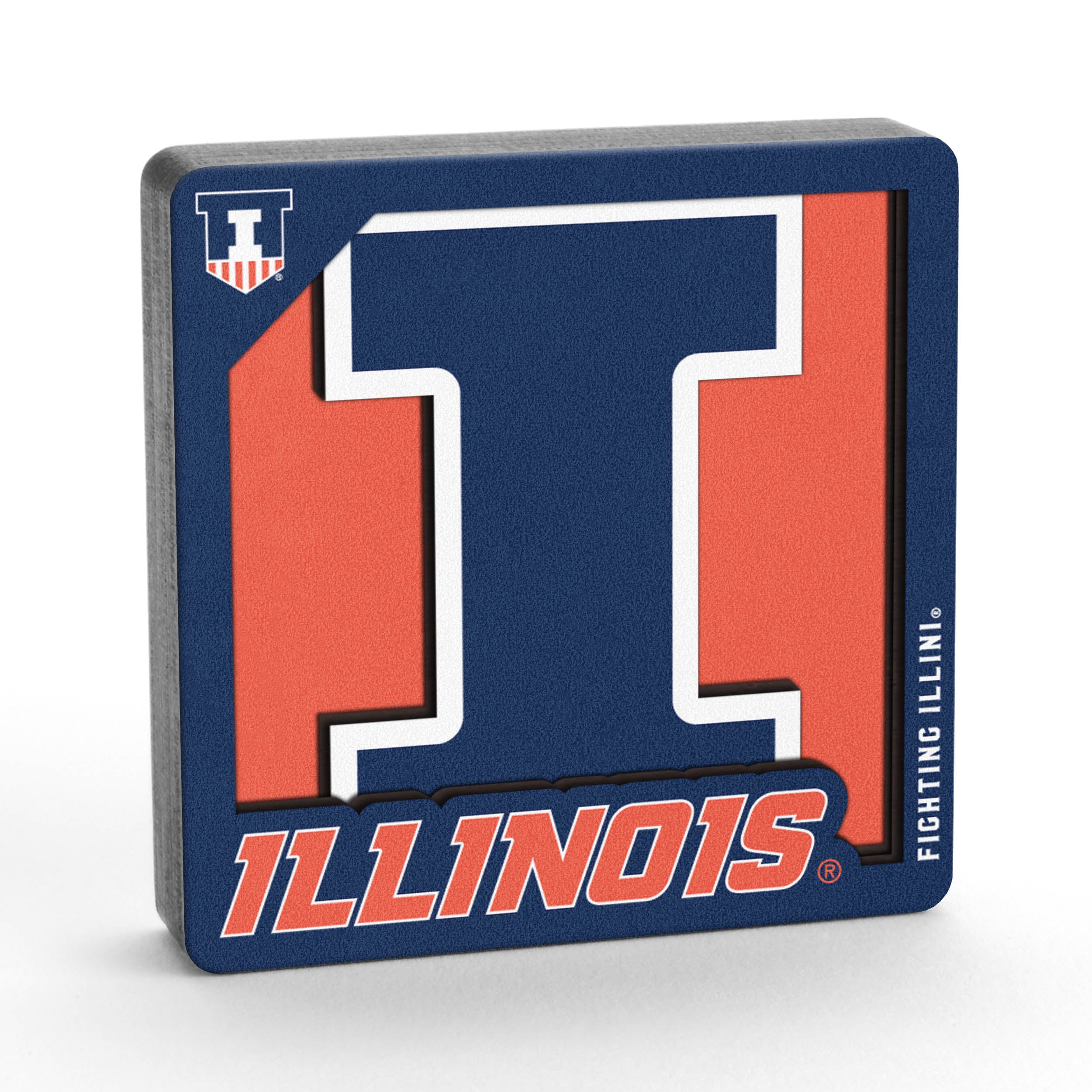 Fighting Illini 3D Block I Shield 2" Magnet