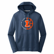 Illinois Basketball Hoodie Navy Half Ball Logo