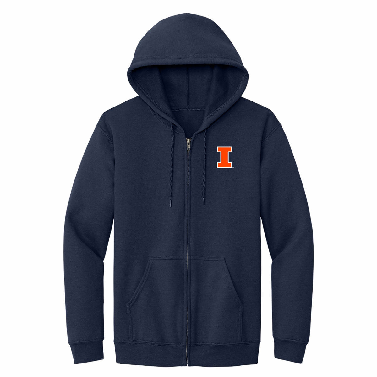 Illinois Hoodie Navy Full-Zip Block I