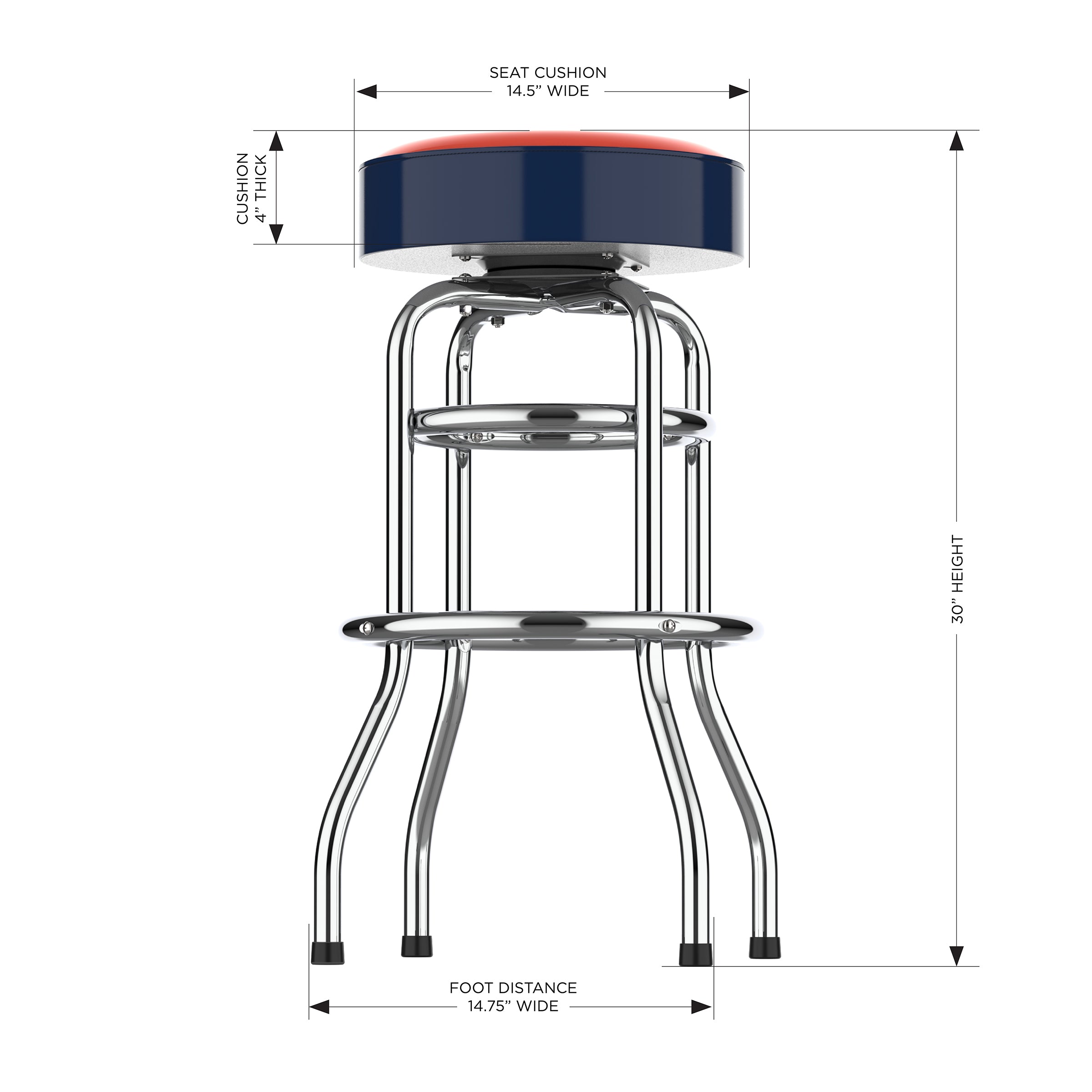 University of Illinois Chrome Bar Stool