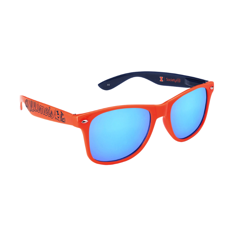 Illinois Fighting Illini Football Helmet Script Sunglasses