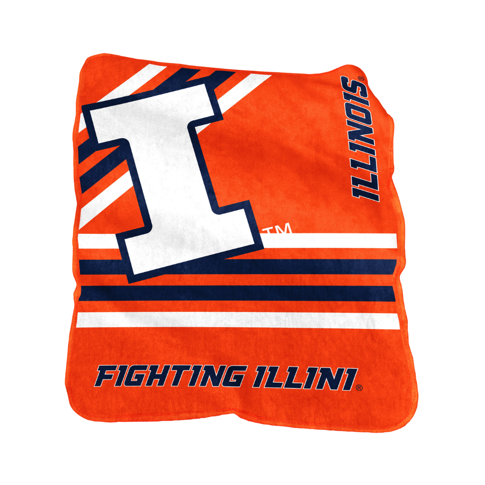 Illinois Fighting Illini Raschel Throw Blanket