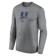 Illinois Fighting Illini Nike Dri-Fit Legend Long-Sleeve Tee - Grey