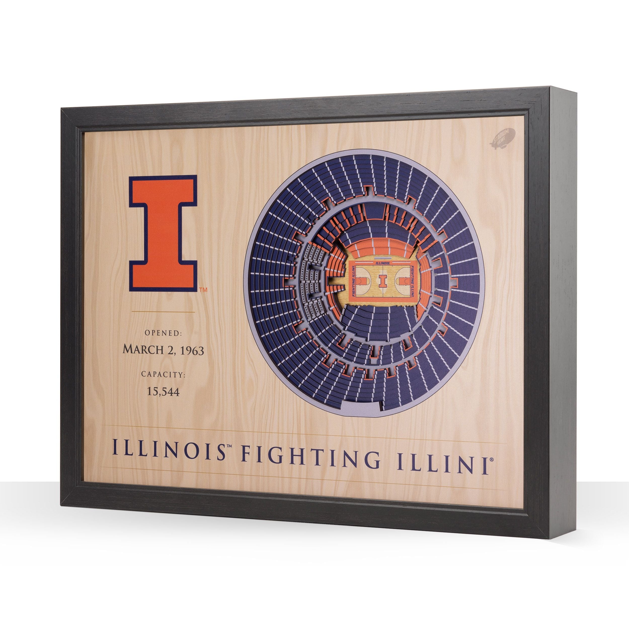 Illinois Fighting Illini 25-Layer Stadium view Wall art