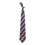 Illinois Tie Navy/Orange Striped Block I