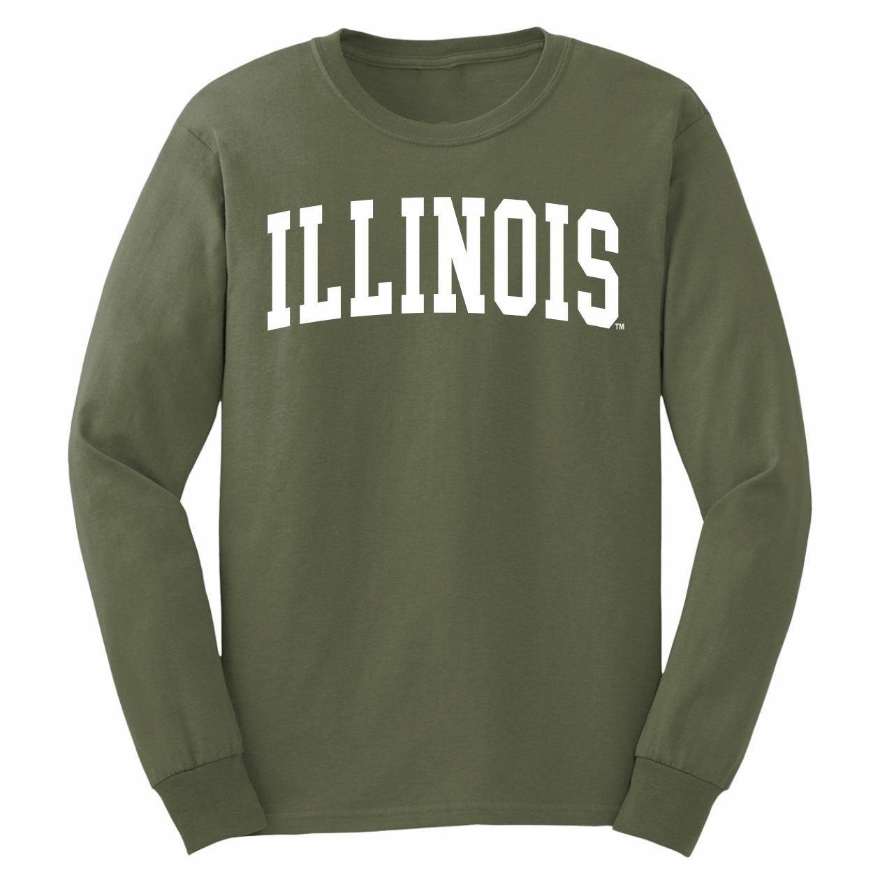 Illinois Fighting Illini Military Green Jumbo Arch Long-Sleeve Tee
