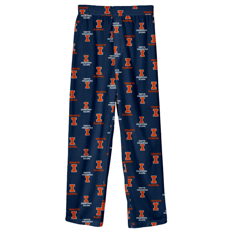 Fighting Illini Youth Navy Multi Logo Pajama Pants