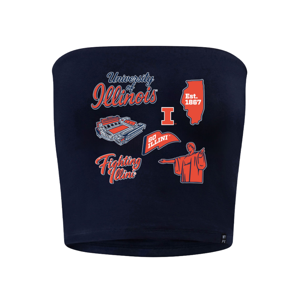 Fighting Illini Hype & Vice Navy Icon Tube Top