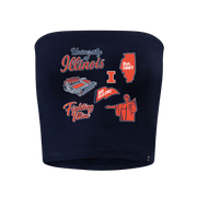 Fighting Illini Hype & Vice Navy Icon Tube Top