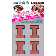 Illinois Face Decal Set Sparkly Orange Block I