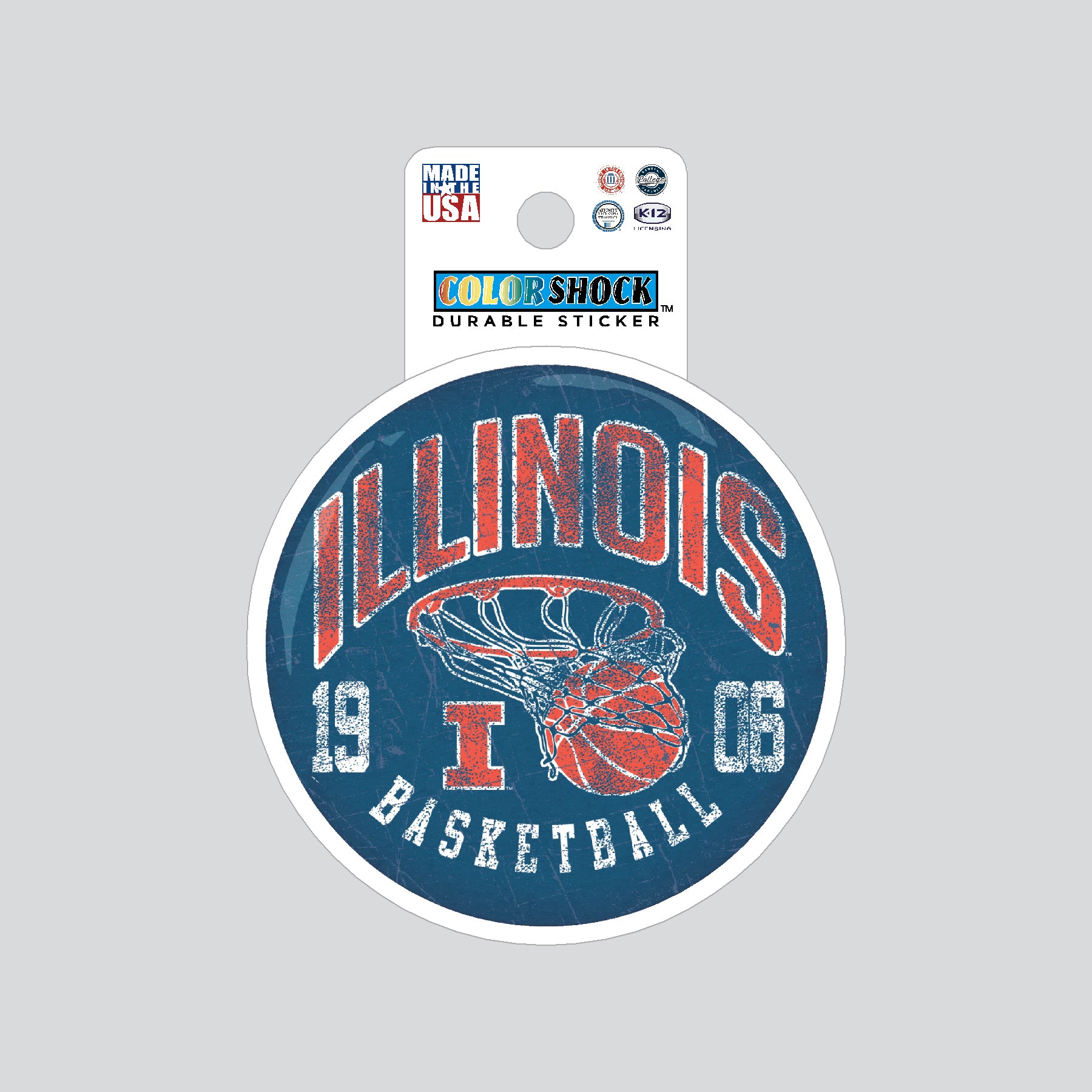 Illinois Fighting Illini Vintage Basketball Decal