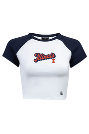 Fighting Illini Hype & Vice Block I & Script Raglan Crop Top