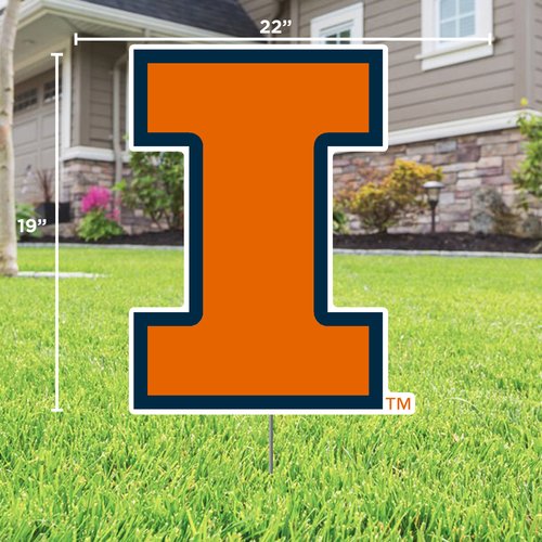 UNIVERSITY OF ILLINOIS I BLUE AND ORANGE LAWN SIGN