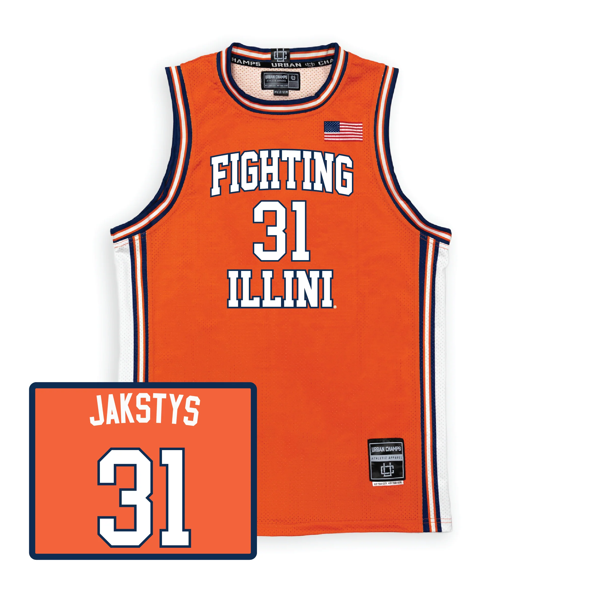 Illinois Fighting Illini NIL Basketball Jersey #31 Jason Jakstys
