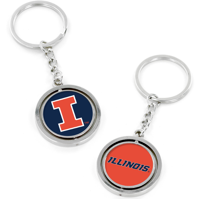 IL DBL SIDED SPINNER KEYCHAIN