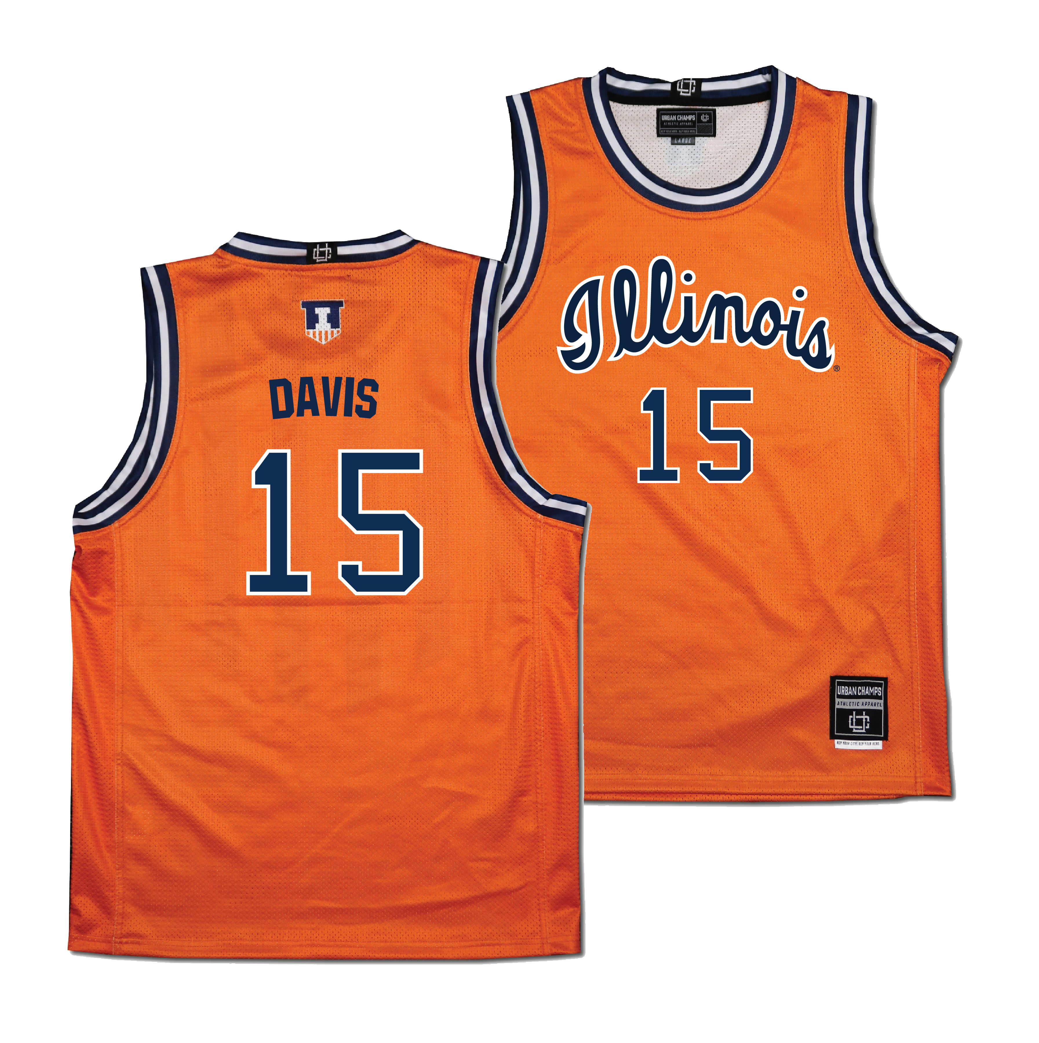 Illinois Fighting Illini NIL Basketball Jersey Script Youth #15 Davis