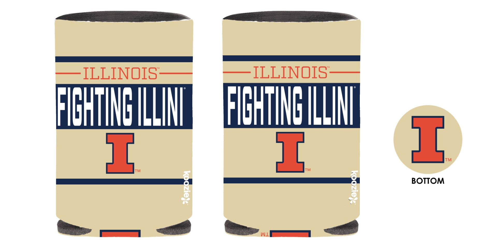 Illinois Fighting Illini Cream Vintage Koozie